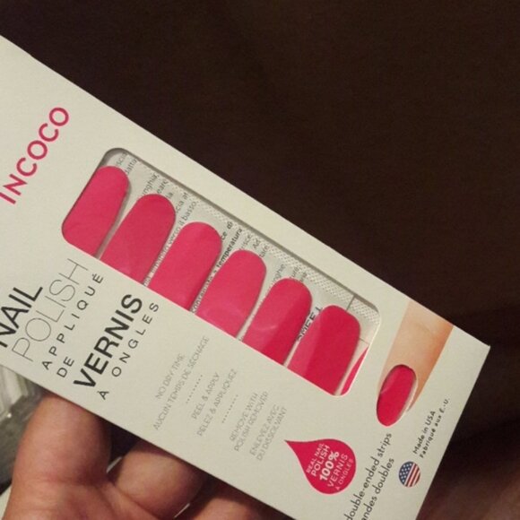 3 for 15 INCOCO - SWEET KISS Nail Wrap Strips Pink Barbiecore Set of 16 - Picture 2 of 8